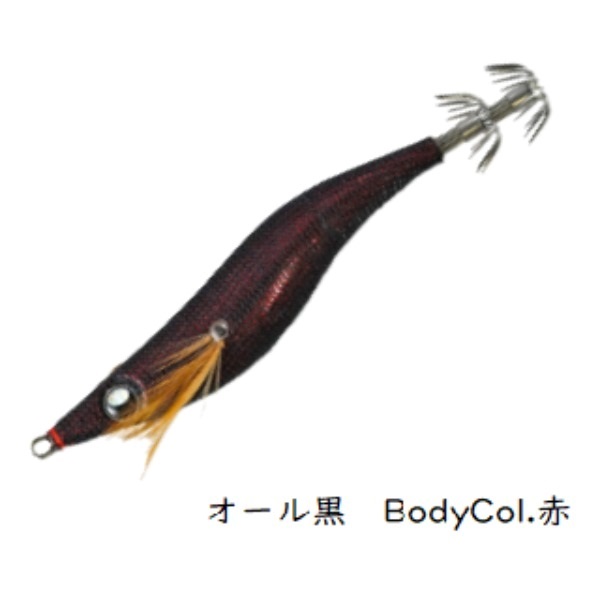 イカメタルエギ15号(オール黒　赤)